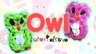 Owl Charm  Mini Figurine Rainbow Loom Tutorial [upl. by Ulund202]