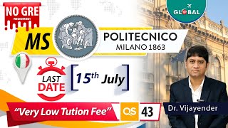 MS fisipolimi  Very Low Tuition Fee  No GRE Required  Dont Miss the opportunity [upl. by Ahsercul]