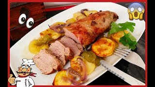 ☑️ SOLOMILLO DE CERDO AL HORNO CON PATATAS PANADERAS 🐷 [upl. by Benilda]