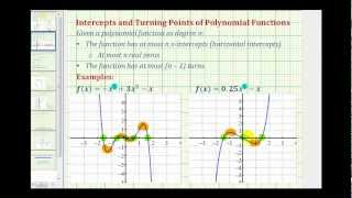 Turning Points and X Intercepts of a Polynomial Function [upl. by Anaele]