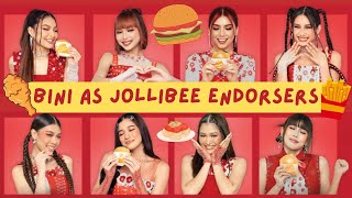 BINI as Jollibee Endorsers  BINI VIDEOS [upl. by Lebyram]