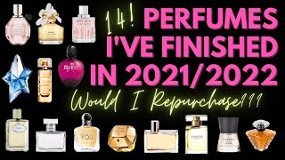 Perfume Empties ALL The Perfumes Ive Finished in 2022 2021 Would I Repurchase Perfume Declutter [upl. by Imot]