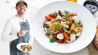 Authentic Italian Caprese Salad Recipe » Perfect For Hot Summer Days [upl. by Aleyak216]