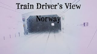 TRAIN DRIVERS VIEW Bad weather Christmas Day Run on the Bergen Line [upl. by Burnside62]