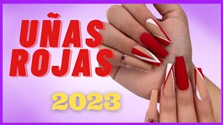 40 DISEÑOS de Uñas ROJAS ❤que IMPACTAN  Los MEJORES diseños de Uñas ROJAS manicuraymas [upl. by Elsie940]