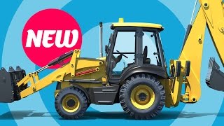 Backhoe Excavator for Kids  3D Educational Cartoon  Diggers for Children at Construction Site [upl. by Dawes]