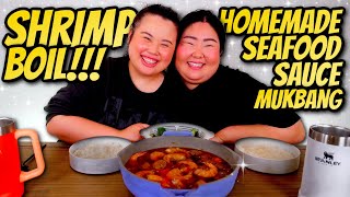 Giant Shrimp Seafood Boil Mukbang  Seafood Sauce Cooking Recipe 먹방 Eating Show THE SAUCE [upl. by Tessler]