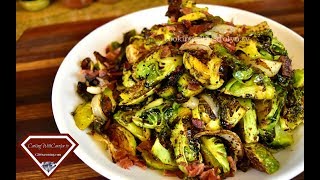 Bacon Balsamic Brussel Sprouts  Delish [upl. by Larisa]