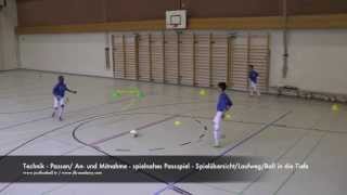 Fussballtraining Koordination mit Passspiel  Passen  Technik [upl. by Nosirrag45]