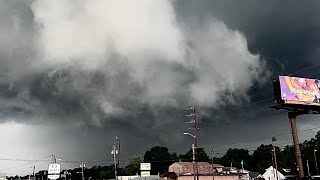 8624 Monster Wall Cloud on a Severe Thunderstorm near Warren Ohio  80mph wind gusts [upl. by Akeemat]