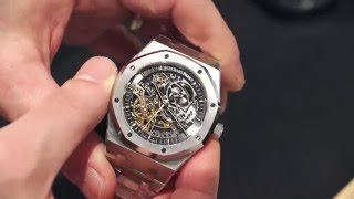 Audemars Piguet Royal Oak Double Balance Wheel Openworked Watch HandsOn  aBlogtoWatch [upl. by Farnham]