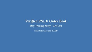 Day Trading Sold Nifty around 255003rd Oct ’24 Hindi Audio042 [upl. by Mcgregor]