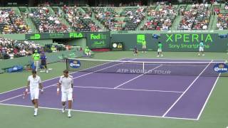 L PaesR Stepanek vs M MirnylD Nestor doubles final Miami  Sony Ericsson Open 2012 [upl. by Thordia216]