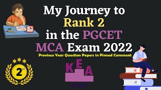 How I Secured Rank 2 in the Karnataka PGCETMCA Exam 2022 Preparation Strategy and Exam Experience [upl. by Uund]