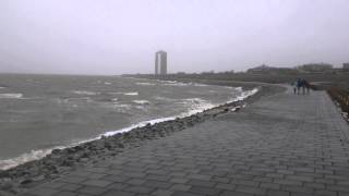 Sturm in Büsum Hauptsrand Hochhaus [upl. by Ennaisoj123]