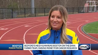 Heidi Kuhn of Bedford runs Boston Marathon on DanaFarber team [upl. by Niwrad]