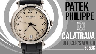 Patek Philippe Calatrava Officers Watch 5053G001 [upl. by Alyahc]