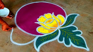 Deepavali kolam design🌹Diwalimuggulu🌹Diwali Rangoli kolam🌹 Easy peacock rangoli🌹Super Colour Rangoli [upl. by Iffar316]