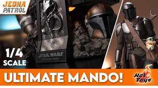 THE ULTIMATE MANDALORIAN  Hot Toys 14 Scale Mandalorian Deluxe REVIEW [upl. by Kalinda]