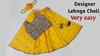 Lehenga Choli Cutting and Stitchingfull tutorial step by step Lehenga choli dress design for kids [upl. by Betthezul]