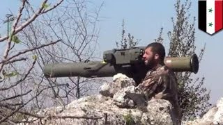 Syrian war rebels using BGM71 TOW American antitank missile [upl. by Dulcy]