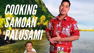 Cooking Samoan Food with Asuelu Palusami amp Taro [upl. by Ardnasella]