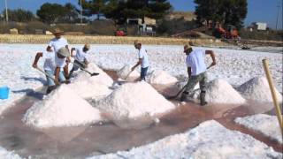 Saline di Trapani video completo produzione sale marino integrale Cuordisale Salinagrande 2014 [upl. by Colinson]