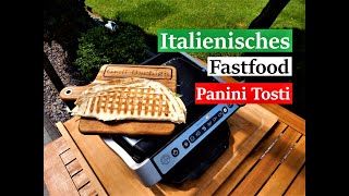 Sandwich  Panini von Grill  Optigrill Schinken Thunfisch und Vegetarisch Italien Fast Food [upl. by Ecnarrot]