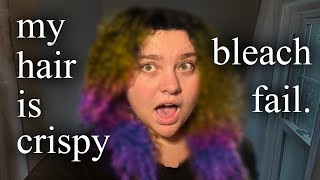 The WORST red to icy blonde hair BLEACH fail  Bleaching my curly hair gone wrong [upl. by Konstantin]