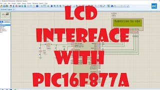 LCD interface with PIC16F877A microcontroller using Proteus Simulation [upl. by Krute443]