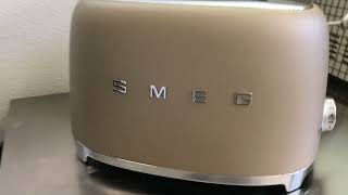 SMEG 2 Slice Retro Toaster Matte Champagne Review [upl. by Naj]