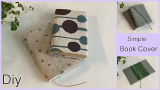 シンプルブックカバー作り方 How to make Simple Book Cover  easy sewing tutorials Diy [upl. by Atinal]