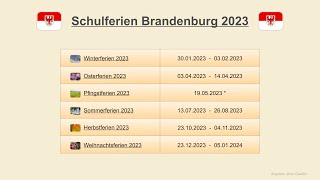 Schulferien Brandenburg 2023 [upl. by Resay]