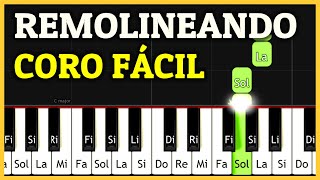 REMOLINEANDO Piano Tutorial Fácil  Coritos en Piano Fácil para Principiantes [upl. by Slaughter452]