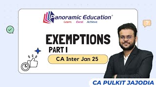 Exemptions from GST Part1  GST Revision  CA Inter Tax May  24 Revision  CA Pulkit Jajodia [upl. by Einnad]