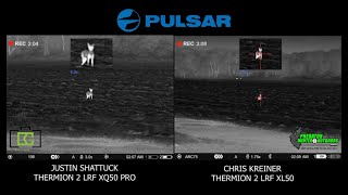 Coyote Hunt Comparison  Pulsar Thermion 2 LRF XL50 VS Thermion 2 LRF XQ50 PRO Thermal Riflescope [upl. by Leigh]