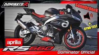 Aprilia RS 660  Dominator Exhaust Sound  DYNO Test [upl. by Maurreen276]