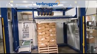 Palletizing  Automatic Palletizer machine VPM5 by Verbruggen  Palletizing of paper bags [upl. by Elag]