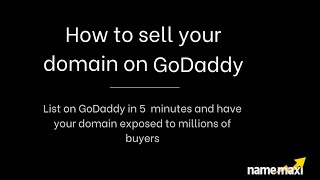 How to sell my domain on GoDaddy [upl. by Naginnarb]