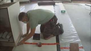 How To Lay Underlayment for Floating Hardwood Laminate Flooring on Concrete Mryoucandoityourself [upl. by Selegna]