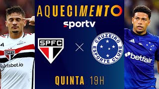 SÃO PAULO X CRUZEIRO  PRÉJOGO AQUECIMENTO AO VIVO COM IMAGENS  BRASILEIRÃO 2023  live  sportv [upl. by Neerroc]