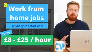 8 work from home jobs anyone can start now  UK US Worldwide [upl. by Alyel666]