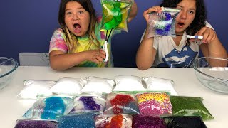 MAKING SLIME WITH BAGS  SLIME BAG TUTORIAL [upl. by Ayrolg]