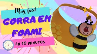 💥Como hacer una GORRA VISERA en foami 💖 para niñas y niños  Hola Paola [upl. by Llesig]