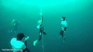 Incredible moment British born diver breaks Freediving record [upl. by Riobard]