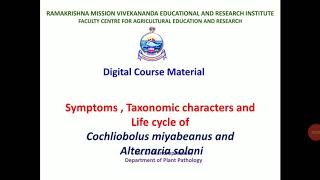 Lecture 19 4  Symptoms and life cycle of Helminthosporium  PAT 201 [upl. by Lock]