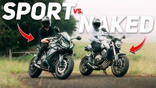 Honda CBR650R vs CB650R Mountain Run  Pure Sound [upl. by Asyla963]