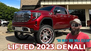 2023 GMC Sierra Denali on 26x14 Specialty Forged wheels amp 9” FTS lift kit [upl. by Hnao316]