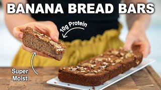 BANANA BREAD PROTEIN BARS  perfect healthy snack or breakfast grain amp dairy free [upl. by Pepe678]