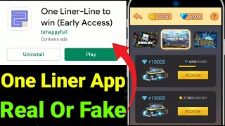 One Liner Line To Win App Real Or Fake । One Liner Line To Win Free Fire । Free Fire Diamond App [upl. by Lovash]